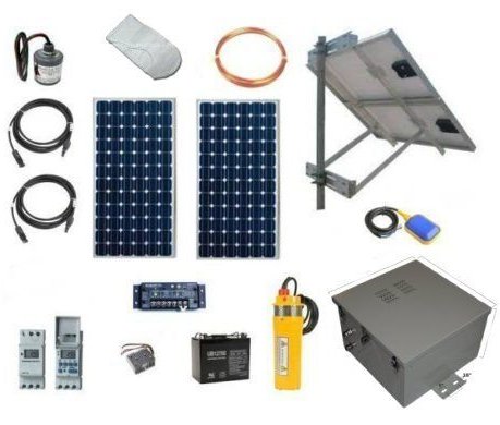 Solar Powered Deep Well Pump Kit with Battery Backup